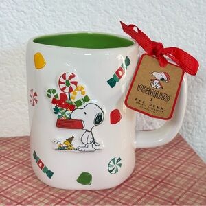 NEW Rae Dunn x Peanuts Christmas Snoopy ‘The More‎ The Merrier’ Holiday Mug